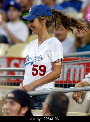 Actress Audrina Patridge throws out a ceremonial first pitch