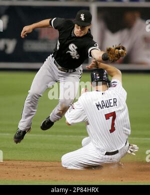 Minnesota Twins' Nick Punto during a baseball game against the Texas  Rangers, Thursday, Aug. 20, 2009 in Arlington, Texas. (AP Photo/Tony  Gutierrez Stock Photo - Alamy