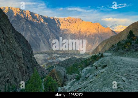 World’s highest-altitude natural cricket stadium built in Pakistan’s scenic region of Gilgit-Baltistan was opened. The Pissan Cricket Stadium is locat Stock Photo