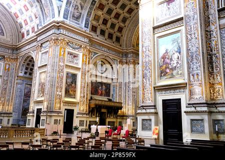 Interior of Basilica di Sant Andrea in Mantua Italy Stock Photo