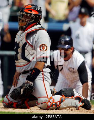 Colorado Rockies' Todd Helton at bat during Game 4 of the baseball World  Series Sunday, Oct. 28, 2007, at Coors Field in Denver. (AP Photo/Jack  Dempsey Stock Photo - Alamy