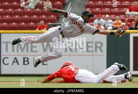 Cincinnati Reds' Chris Dickerson plays in the baseball game between the Pittsburgh  Pirates and the Cincinnati Reds in Pittsburgh, Friday, April 16, 2010. (AP  Photo/Keith Srakocic Stock Photo - Alamy