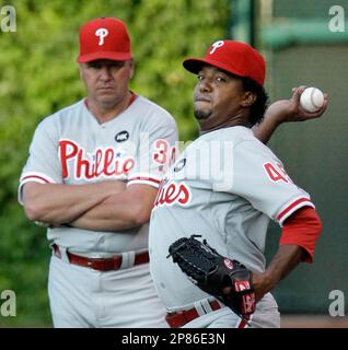 Philadelphia Phillies' Pedro Martinez watches New York Yankees' Hideki  Matsui's home run to right field during the sixth inning of Game 2 of the  Major League Baseball World Series Thursday, Oct. 29