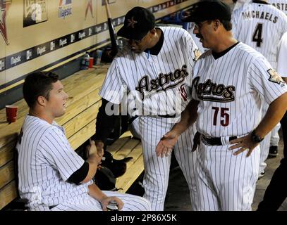 Milwaukee Brewers Manager Cecil Cooper before a 2002 MLB season game  against the Los Angeles Dodgers at Dodger Stadium, in Los Angeles,  California. (Larry Goren/Four Seam Images via AP Images Stock Photo 