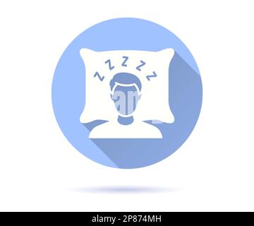 Insomnia icon. Simple illustration with long shadow for graphic and web design. Stock Vector