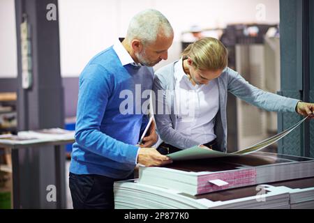 Quality checking on the printing floor Stock Photo
