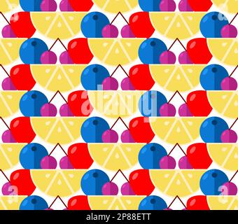 Fruit for cocktail mix pattern seamless. Vector background Stock Vector