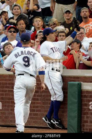 Tampa Bay Rays' Hank Blalock (9) during a baseball game against the Texas  Rangers Friday, June 4, 2010, in Arlington, Texas. (AP Photo/Tony Gutierrez  Stock Photo - Alamy