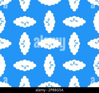 Clouds pattern seamless. Cloud background. Vector illustration Stock Vector