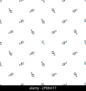 llama alpaca pixel art pattern seamless 8 bit background Stock Vector
