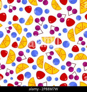 Fruit for cocktail mix pattern seamless. Vector background Stock Vector