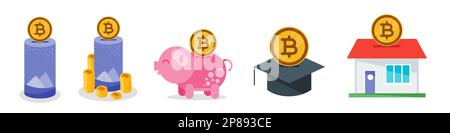 Saving Thai Baht Money Set Stock Vector