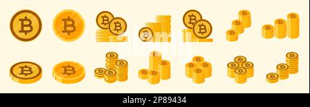 Thai Baht Coin Icon Set Stock Vector