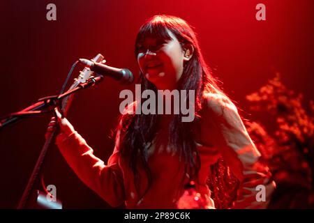 Milano, Italy. 08th Mar, 2023. Filipino-British singer-songwriter Beabadoobee - real name Beatrice Kristi Ilejay Laus - in concert at Magazzini Generali in Milano, Italy, on March 08 2023 (Photo by Mairo Cinquetti/NurPhoto) Credit: NurPhoto SRL/Alamy Live News Stock Photo