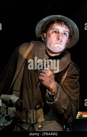 Soldier in the Gallipoli: The Scale of Our War exhibition in the Museum of New Zealand, Te Papa, Tongarewa, Wellington, New Zealand. Cecil Malthus Stock Photo