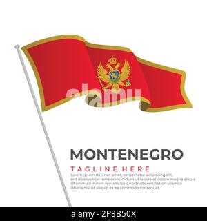 Template vector Montenegro flag modern design. Vector illustration Stock Vector