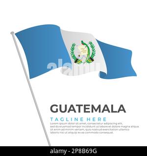 Template vector Guatemala flag modern design. Vector illustration Stock Vector