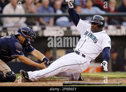 New York Yankees' shortstop Derek Jeter, left, runs down Seattle Mariners'  Yuniesky Betancourt in the sixth inning at Safeco Field in Seattle on May 13,  2007. Betancourt was caught in a pickle