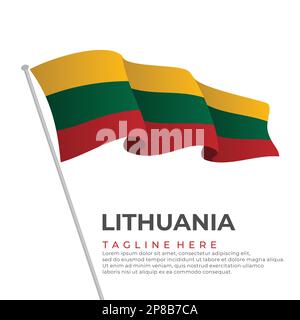 Template vector Lithuania flag modern design. Vector illustration Stock Vector