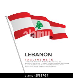 Template vector Lebanon flag modern design. Vector illustration Stock Vector