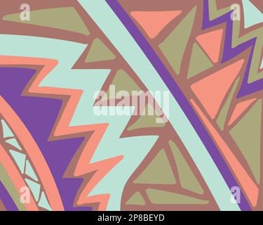 Abstract horizontal background with colorful zigzags. Stock Vector