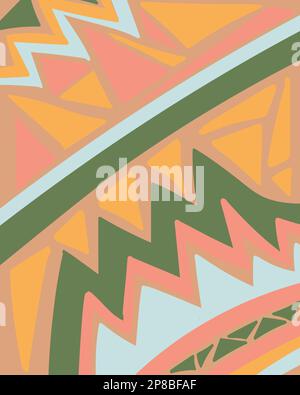 Abstract vertical background with colorful zigzags. Stock Vector