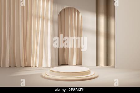 Empty Stage For Rendering Empty stage with geometry interior background, 3d rendering. Digital ...