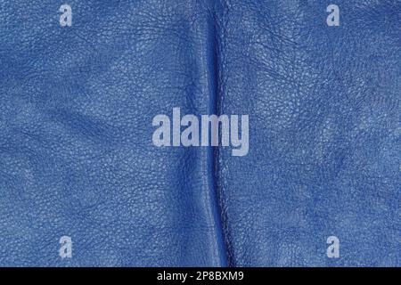 Blue leather cut as background textured and wallpaper. Rustic style Stock Photo
