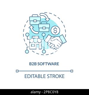 B2B software turquoise concept icon Stock Vector