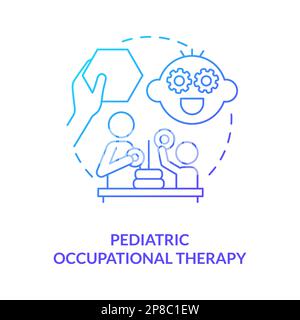 Pediatric occupational therapy blue gradient concept icon Stock Vector