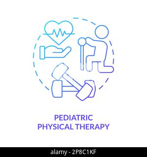 Pediatric physical therapy blue gradient concept icon Stock Vector