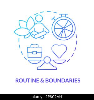 Routine and boundaries blue gradient concept icon Stock Vector