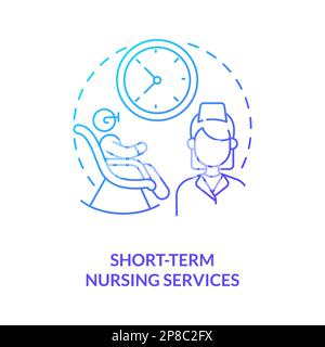 Short-term nursing services blue gradient concept icon Stock Vector