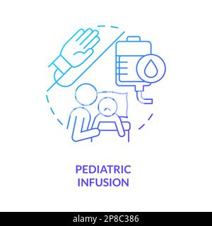 Pediatric infusion blue gradient concept icon Stock Vector