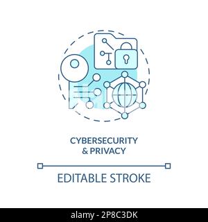 Cybersecurity and privacy turquoise concept icon Stock Vector