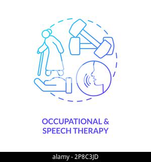 Occupational and speech therapy blue gradient concept icon Stock Vector