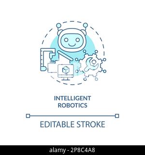 Intelligent robotics turquoise concept icon Stock Vector