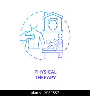 Physical therapy blue gradient concept icon Stock Vector