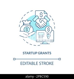 Startup grants turquoise concept icon Stock Vector