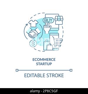 Ecommerce startup turquoise concept icon Stock Vector