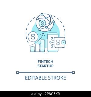 FinTech startup turquoise concept icon Stock Vector