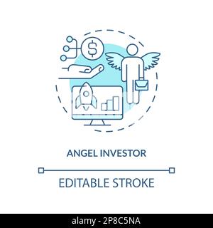 Angel investor turquoise concept icon Stock Vector
