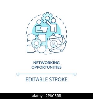 Networking opportunities turquoise concept icon Stock Vector