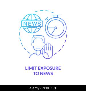 Limit exposure to news blue gradient concept icon Stock Vector