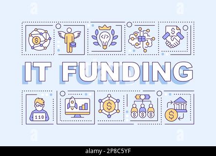 IT funding word concepts light blue banner Stock Vector