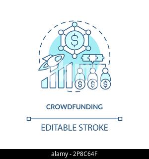 Crowdfunding turquoise concept icon Stock Vector