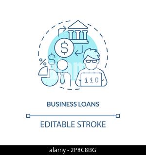 Business loans turquoise concept icon Stock Vector