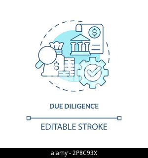 Due diligence turquoise concept icon Stock Vector