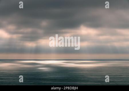 Dramatic light on the Pacific ocean at Torrey Pines, San Diego, California Stock Photo