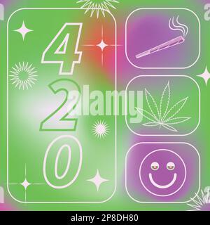 Happy 420 day vector illustration background. happy 420 celebrated